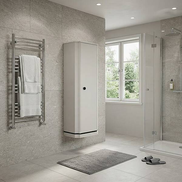 Aquanil Adria Banyo Boy Dolabı 43cm Beyaz/Siyah - 1