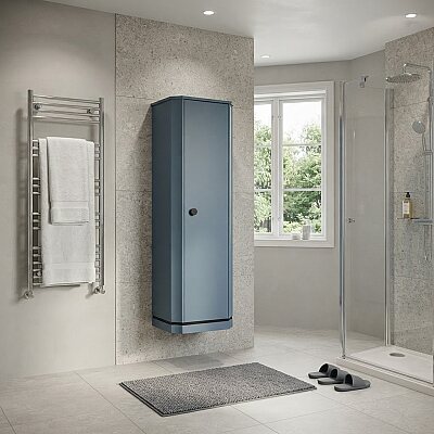 Aquanil Adria Banyo Boy Dolabı 43cm Kraliyet Mavisi/Siyah - AQUANİL
