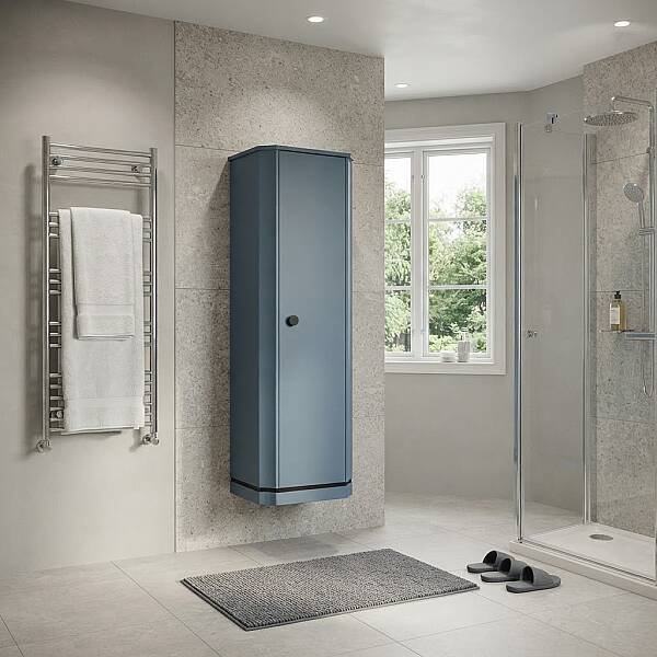 Aquanil Adria Banyo Boy Dolabı 43cm Kraliyet Mavisi/Siyah - 1
