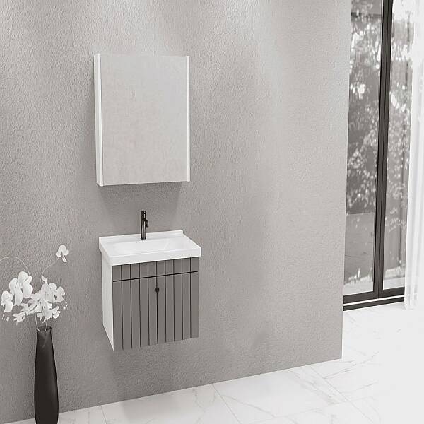 Aquanil Alice Banyo Dolabı Takımı 65 cm Antrasit - 1