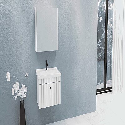 Aquanil Alice Banyo Dolabı Takımı 65 cm Beyaz - AQUANİL
