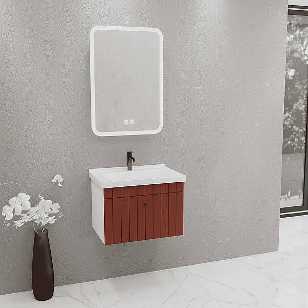 Aquanil Alice Banyo Dolabı Takımı 65 cm Kiremit - 1