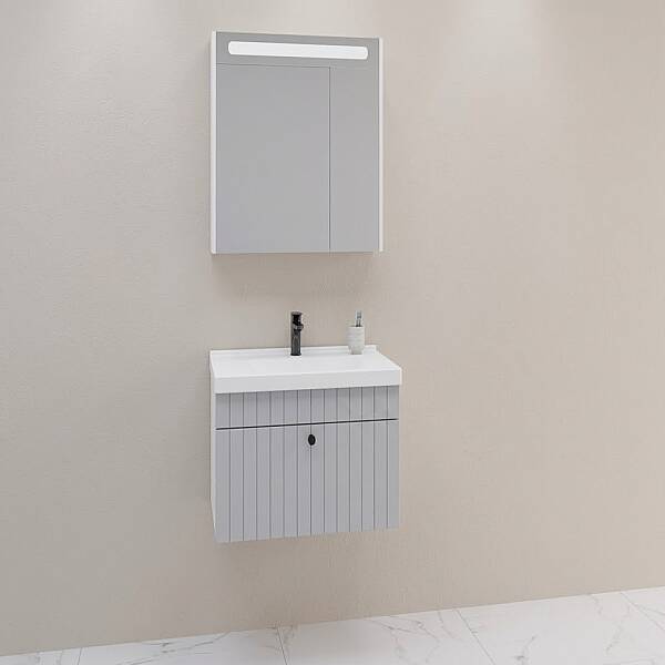 Aquanil Alice Banyo Dolabı Takımı 80 cm Gri - 1