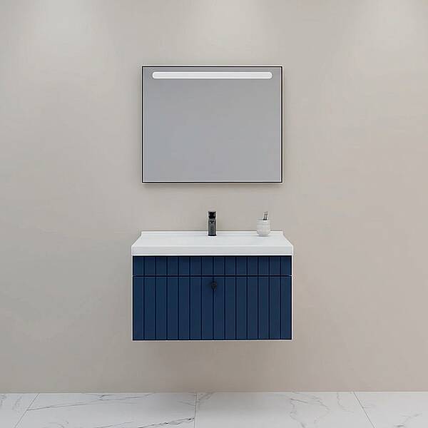 Aquanil Alice Banyo Dolabı Takımı 80 cm Mavi - 1