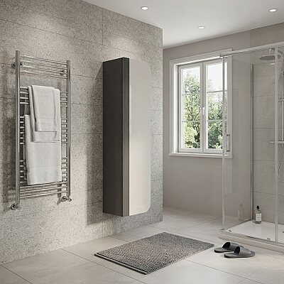 Aquanil Ardino Banyo Boy Dolabı 35cm Antrasit/Kayın - AQUANİL