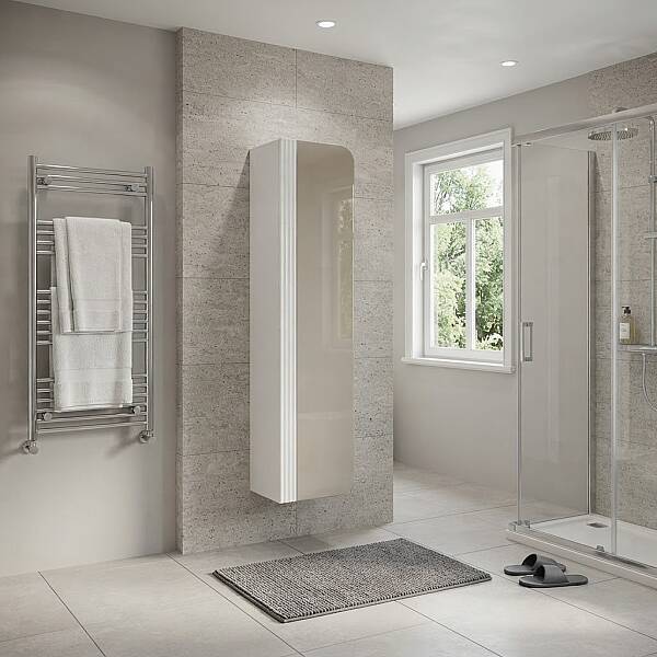 Aquanil Ardino Banyo Boy Dolabı 35cm Beyaz/Kayın - 1
