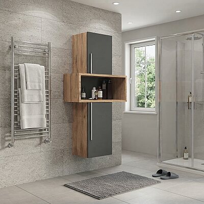 Aquanil Arron Banyo Boy Dolabı 30 cm Antrasit - AQUANİL