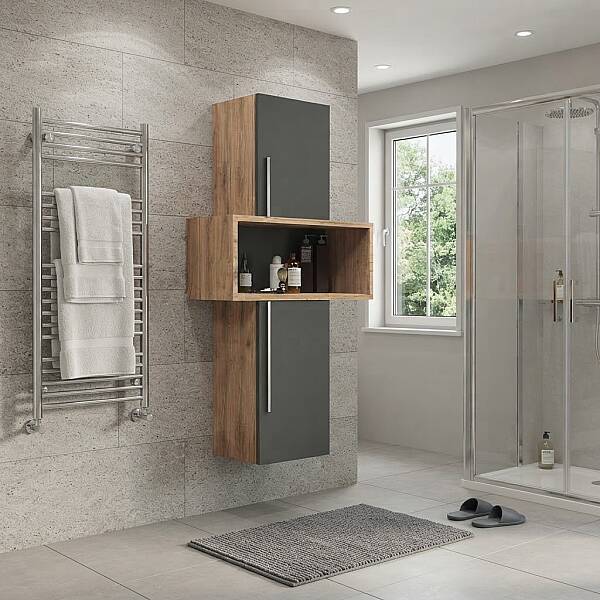 Aquanil Arron Banyo Boy Dolabı 30 cm Antrasit - 1