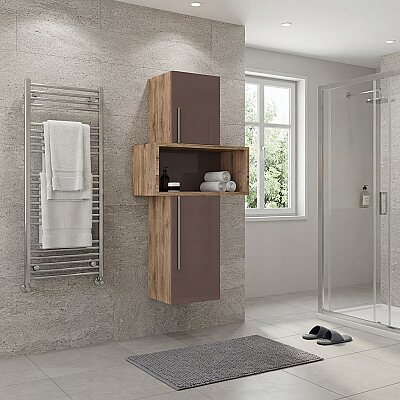 Aquanil Arron Banyo Boy Dolabı 30 cm Sütlü Kahve - AQUANİL