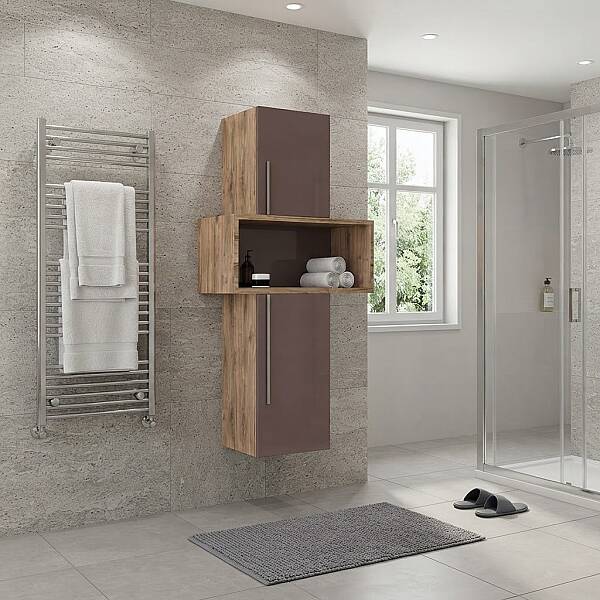 Aquanil Arron Banyo Boy Dolabı 30 cm Sütlü Kahve - 1