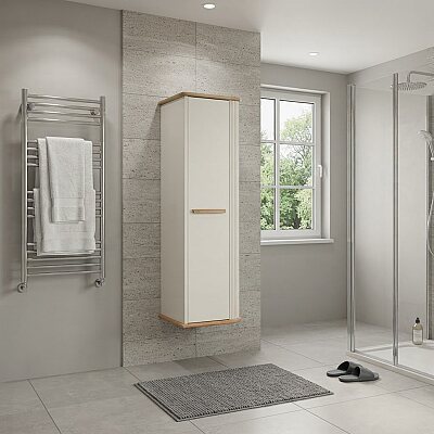 Aquanil Casse Banyo Boy Dolabı 44 cm Beyaz-Kayın - AQUANİL