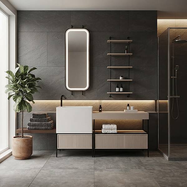 Aquanil Greta Banyo Dolap Takımı 160cm Krem - 1