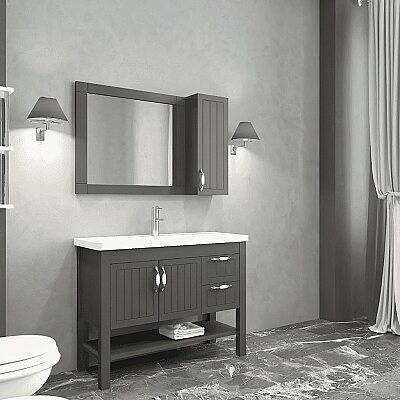 Aquanil Helen Banyo Dolap Takımı 100cm Antrasit - AQUANİL