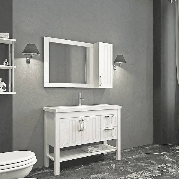Aquanil Helen Banyo Dolap Takımı 100cm Beyaz - 1