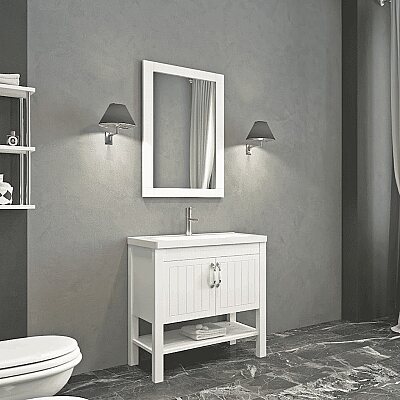 Aquanil Helen Banyo Dolap Takımı 80cm Beyaz - AQUANİL