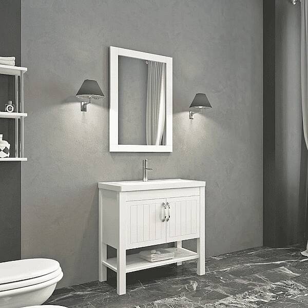 Aquanil Helen Banyo Dolap Takımı 80cm Beyaz - 1