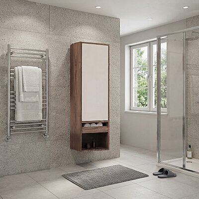 Aquanil Imperia Banyo Boy Dolabı 40cm Krem/Kaman Ceviz - AQUANİL