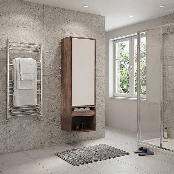 Aquanil Imperia Banyo Boy Dolabı 40cm Krem/Kaman Ceviz - 1