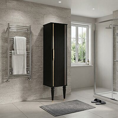 Aquanil Laura Banyo Boy Dolabı 44.5 cm Siyah - AQUANİL