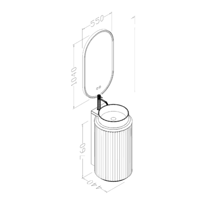 Aquanil Lotus Banyo Dolabı 44 cm Vizon - 2
