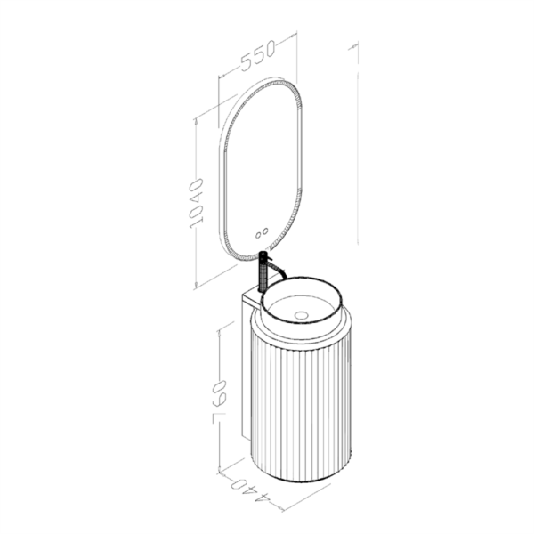 Aquanil Lotus Banyo Dolabı 44 cm Vizon - 2