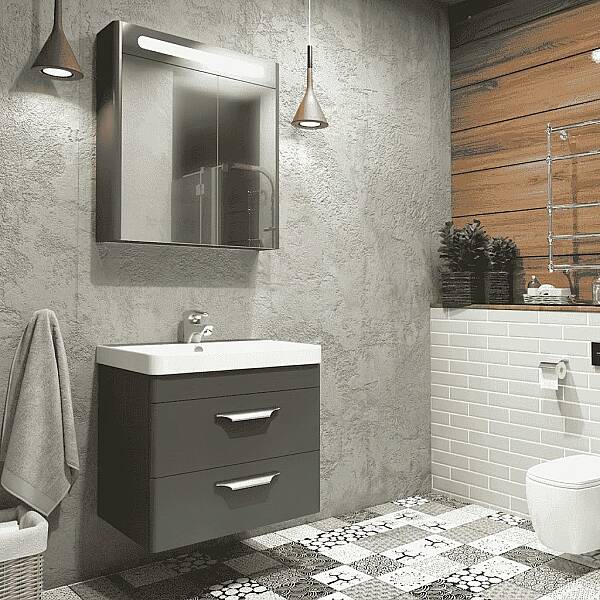 Aquanil Maria Banyo Dolap Takımı 60cm Antrasit - 1