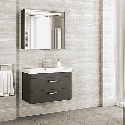 Aquanil Maria Banyo Dolap Takımı 80cm Antrasit - AQUANİL