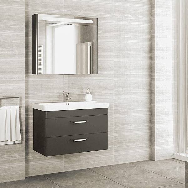 Aquanil Maria Banyo Dolap Takımı 80cm Antrasit - 1