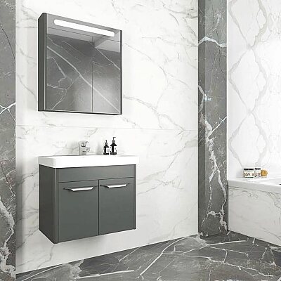 Aquanil Mauna Banyo Dolap Takımı 60cm Antrasit - AQUANİL