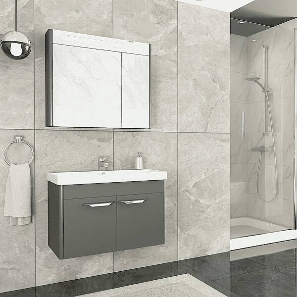 Aquanil Mauna Banyo Dolap Takımı 80cm Antrasit - 1