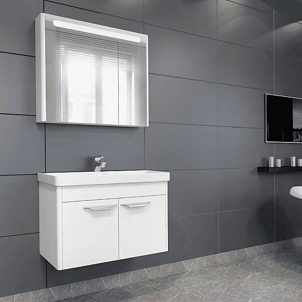 Aquanil Mauna Banyo Dolap Takımı 80cm Beyaz - 1