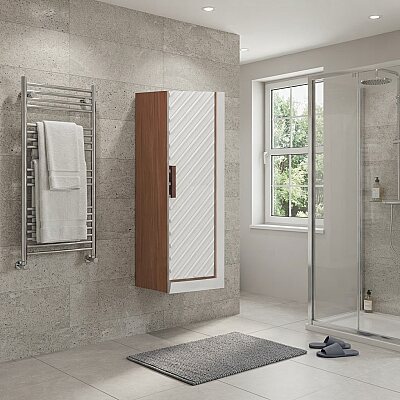 Aquanil Migella Banyo Boy Dolabı 30 cm Beyaz-Meşe - AQUANİL