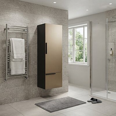 Aquanil Monza Banyo Boy Dolabı 40cm Antrasit-Spectrum Rose - AQUANİL