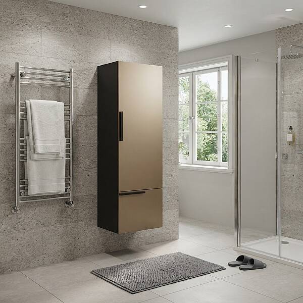 Aquanil Monza Banyo Boy Dolabı 40cm Antrasit-Spectrum Rose - 1