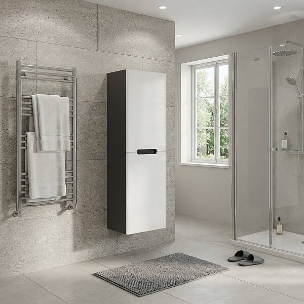 Aquanil Olimpia Banyo Boy Dolabı 40 cm Antrasit-Beyaz - 1