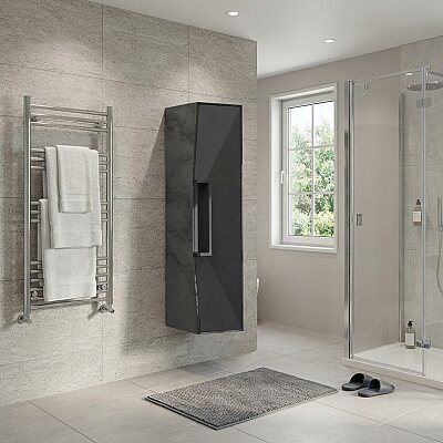 Aquanil Omente Banyo Boy Dolabı 25 cm Siyah - AQUANİL