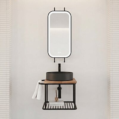Aquanil Onika Banyo Dolabı Takımı 55 cm Siyah - AQUANİL
