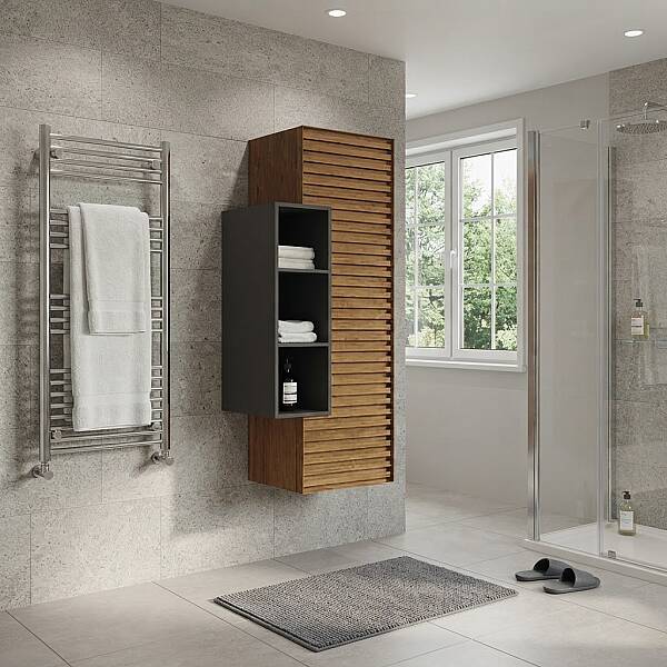 Aquanil Pareja Banyo Boy Dolabı 35 cm Meşe-Antrasit - 1