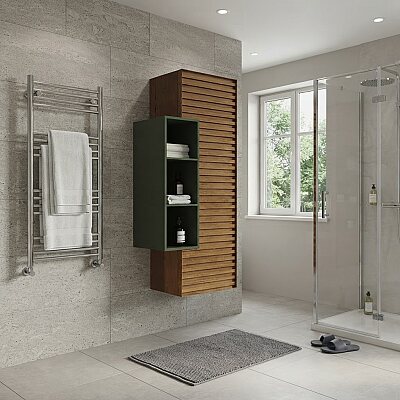 Aquanil Pareja Banyo Boy Dolabı 35 cm Meşe-Yeşil - AQUANİL