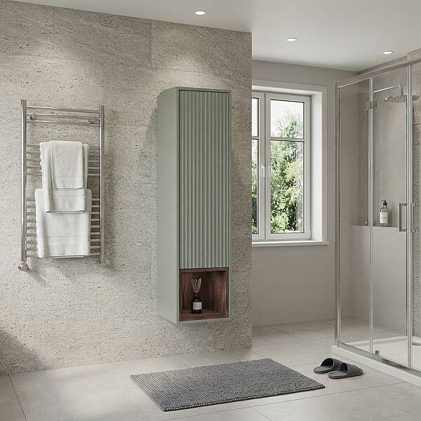 Aquanil Parma Banyo Boy Dolabı 36cm Nane Yeşili/Kaman Ceviz - 1