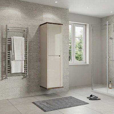 Aquanil Pier Banyo Boy Dolabı 44 cm Vizon-Kayın - AQUANİL