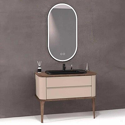 Aquanil Pier Banyo Dolabı 100 cm Vizon-Kayın