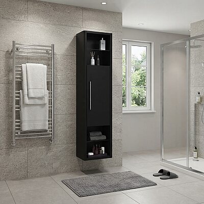 Aquanil Prestige Banyo Boy Dolabı 39 cm Siyah - AQUANİL