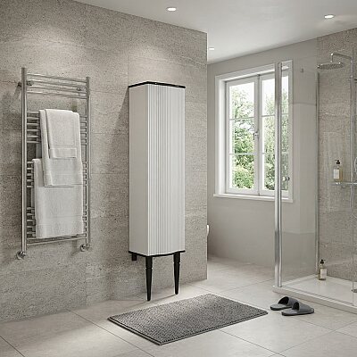 Aquanil Royal Banyo Boy Dolabı 40cm Beyaz/Siyah - AQUANİL