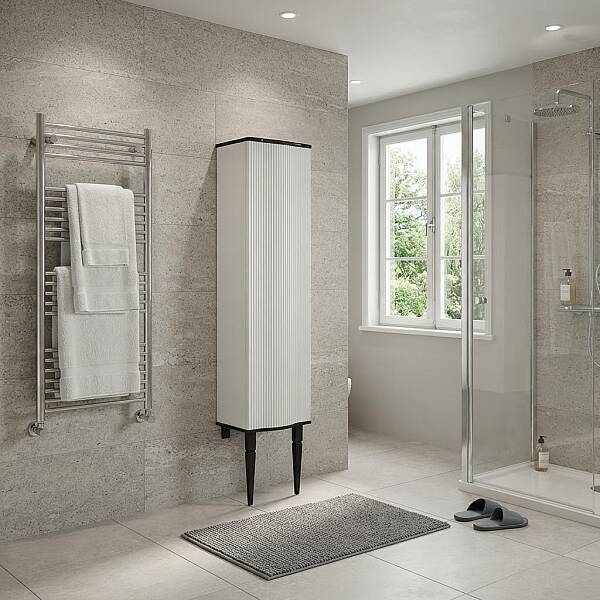 Aquanil Royal Banyo Boy Dolabı 40cm Beyaz/Siyah - 1