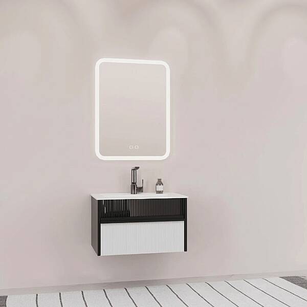 Aquanil Sable Banyo Dolap Takımı 65cm Siyah-Beyaz - 1