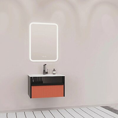 Aquanil Sable Banyo Dolap Takımı 65cm Siyah-Kiremit - AQUANİL