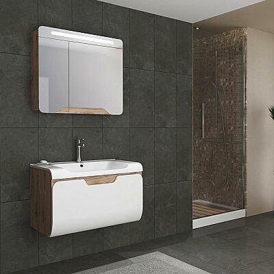 Aquanil Tales Banyo Dolap Takımı 80cm Dorado-Beyaz - AQUANİL