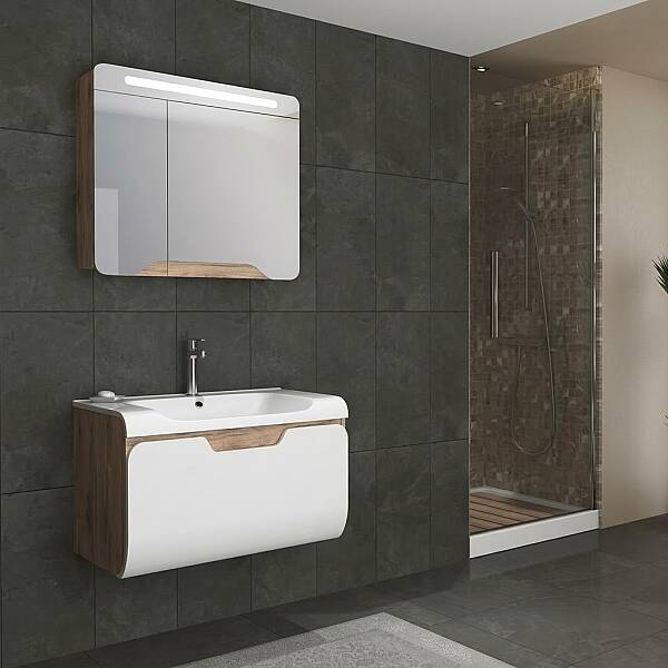 Aquanil Tales Banyo Dolap Takımı 80cm Dorado-Beyaz - 1
