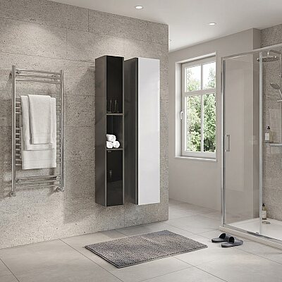 Aquanil Vision Banyo Boy Dolabı 54cm Antrasit/Kayın - AQUANİL